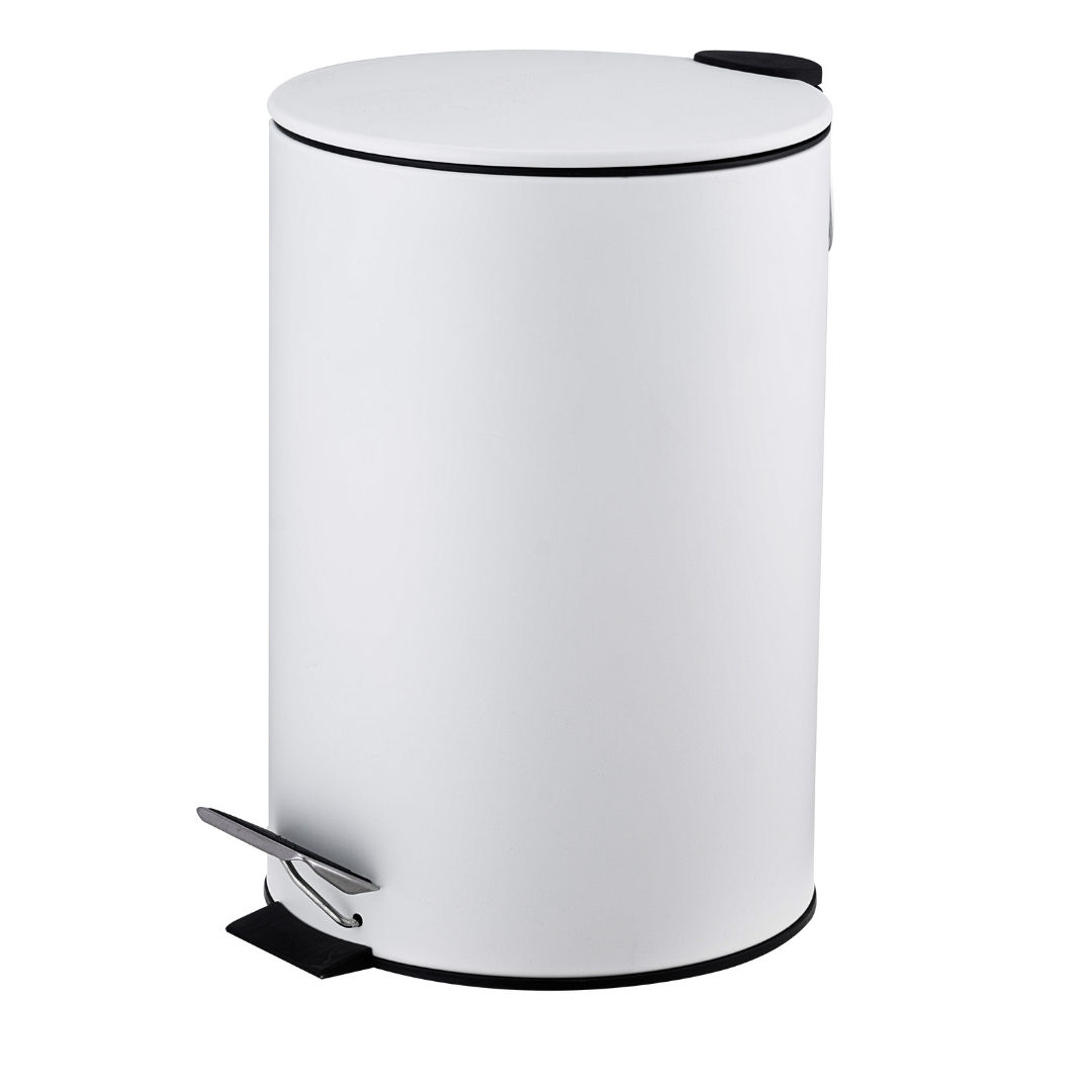 First Dutch Brands 12 Litre soft-close pedal bin Matt White | LEROY ...