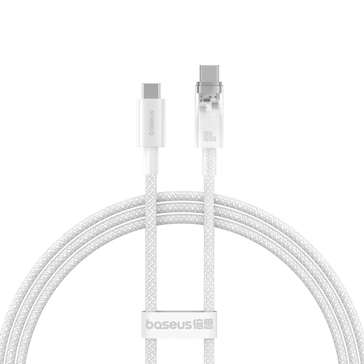 Baseus Explorer Series Fast Charging Cable with Smart Temperature Control Type C to Type C 100W 1m - Stellar White