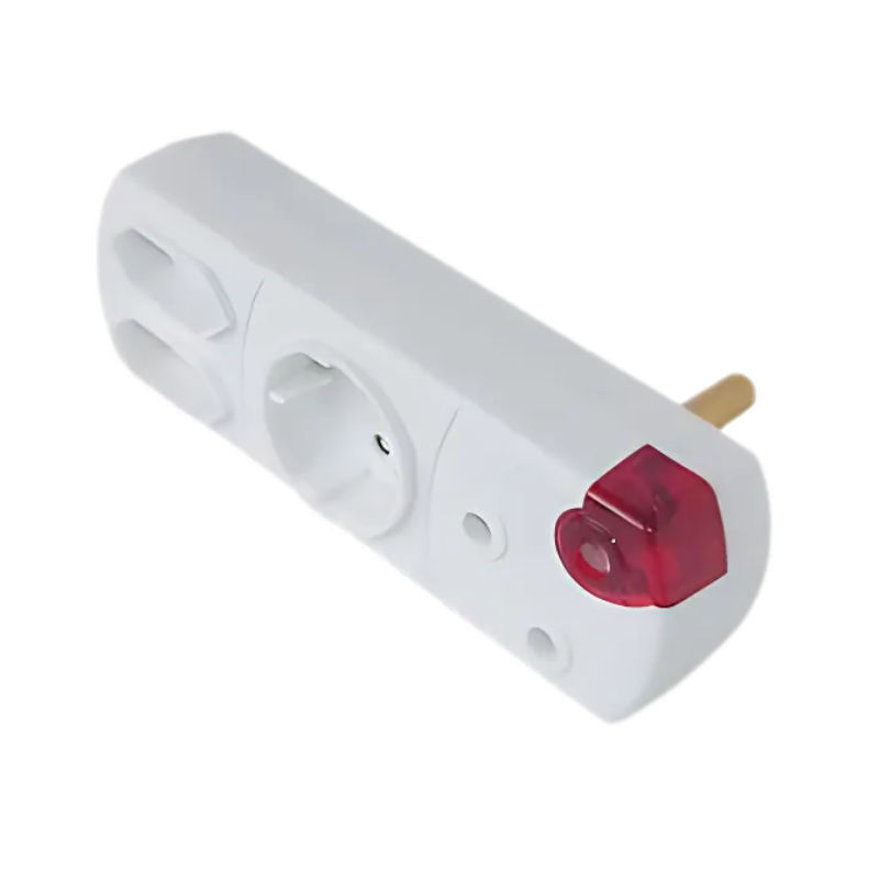 Digitech Adaptor (1x16A; 2xEuro;1xSchuko;Light)