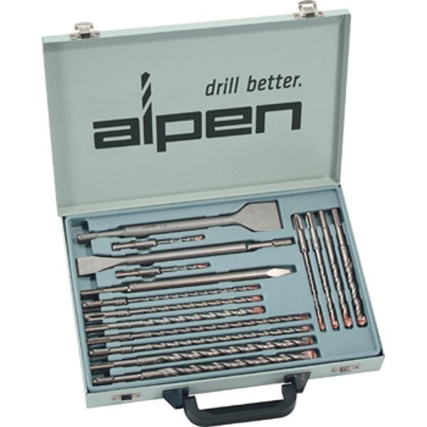 Sds Plus Drill And Chisel Set 16 Piece In Metal Carry Case