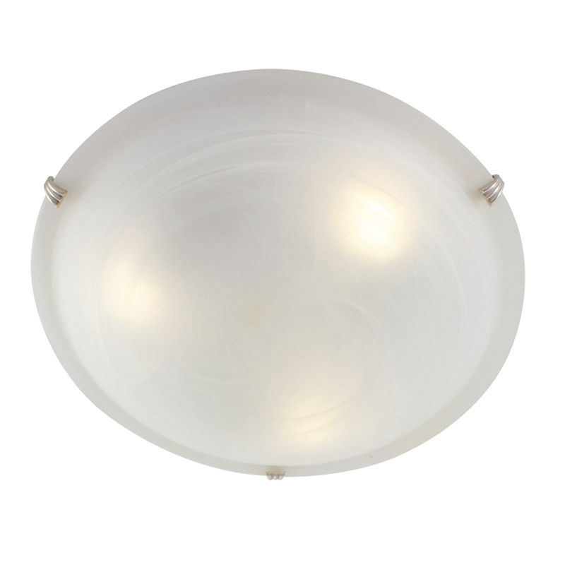 Alabaster Ceiling Light 400Mm Satin Chrome