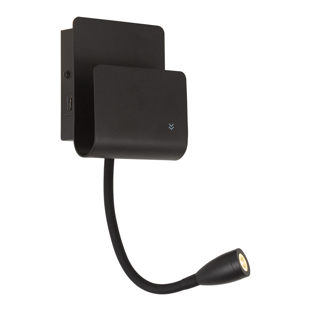 U-Kool - USB - 2 Lights - Wall Light - 120mm - Black