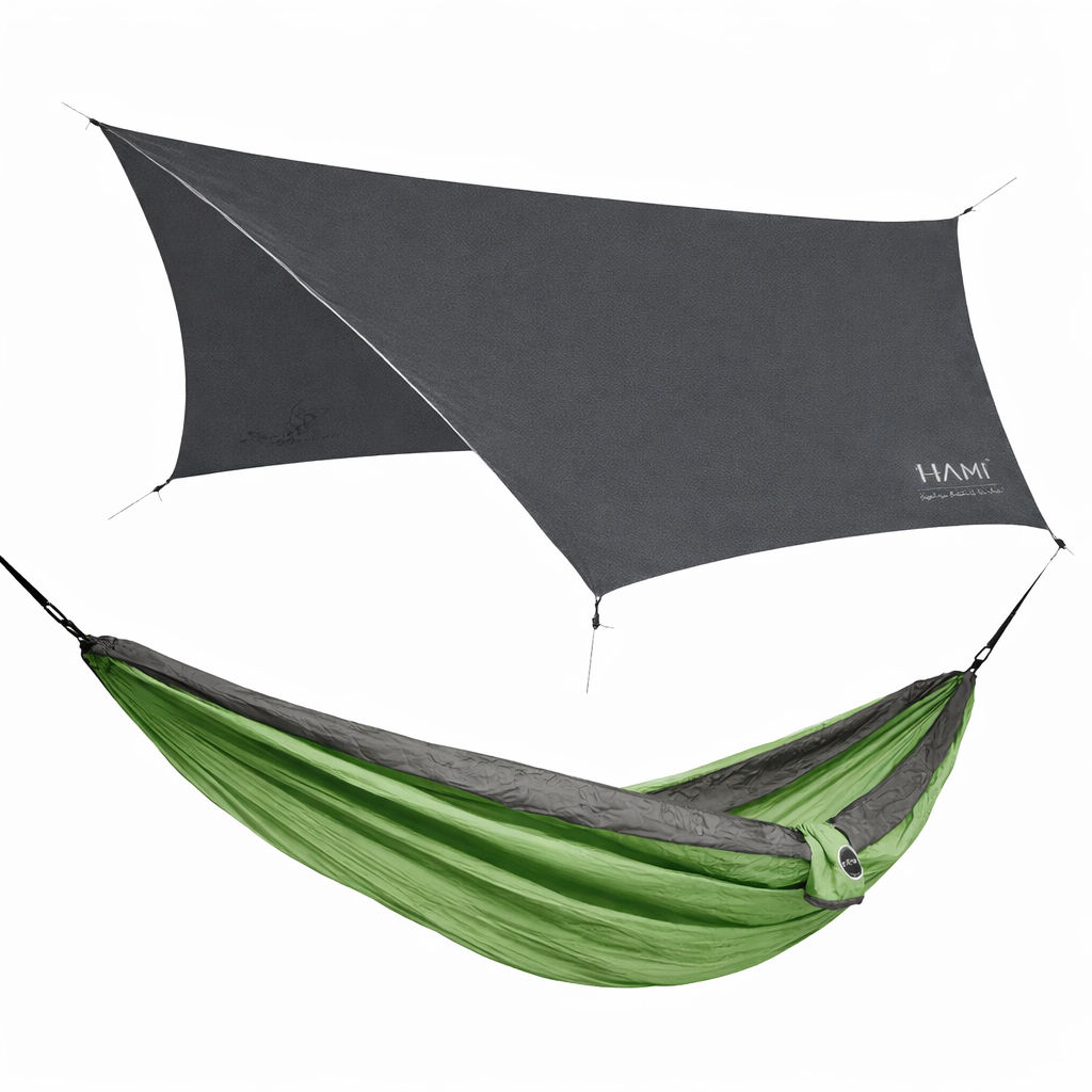 HAMI Tarp Grey 3.6m x 2.9m Evergreen Hammock 3m x 1.8m