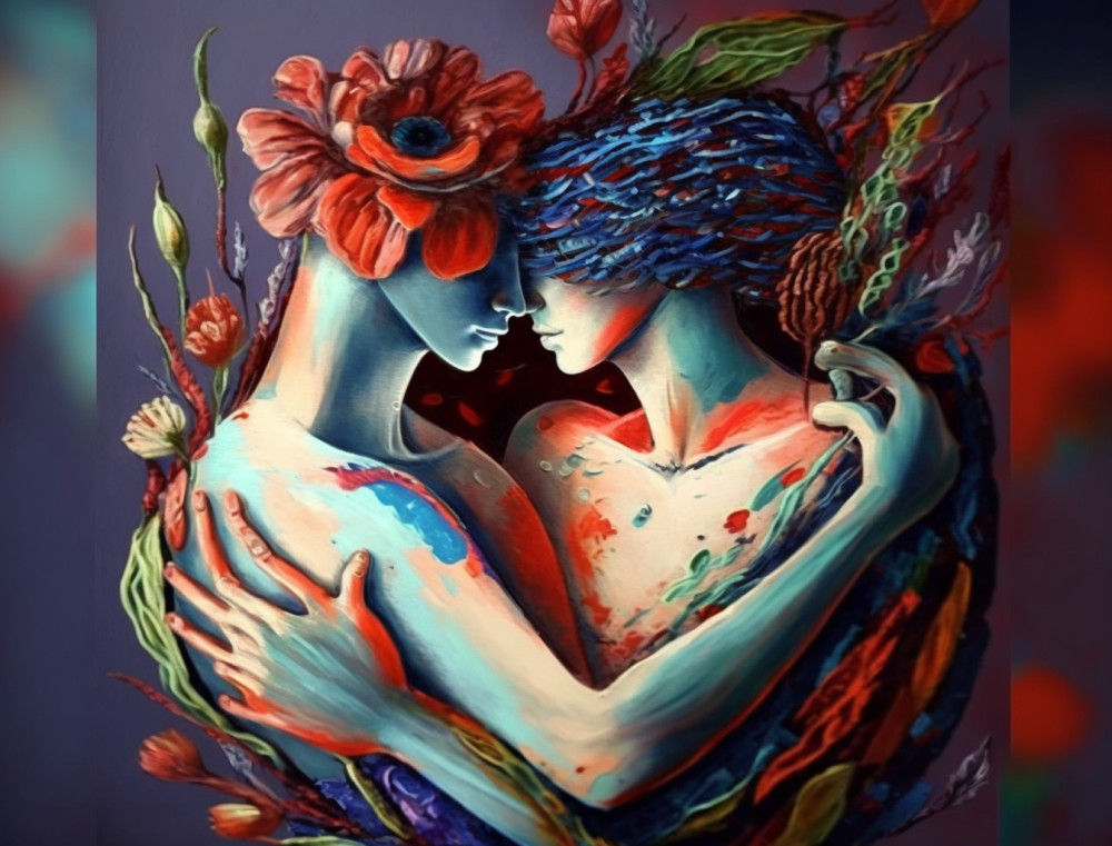 Canvas Wall Art - Canvas Wall art: Brimfull of Love Heads - B1275 - [120 x 80 cm]