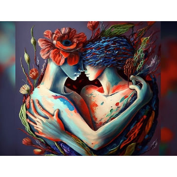 Canvas Wall Art - Canvas Wall art: Brimfull of Love Heads - B1275 - [120 x 80 cm]