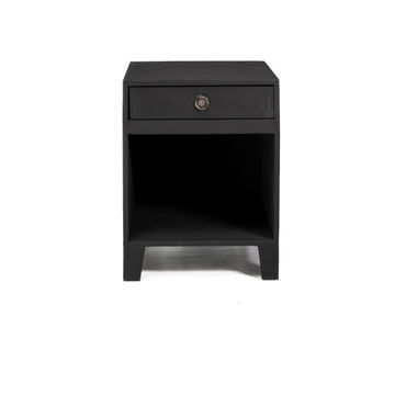 Furnwood Bedside Table One Drawer  Black