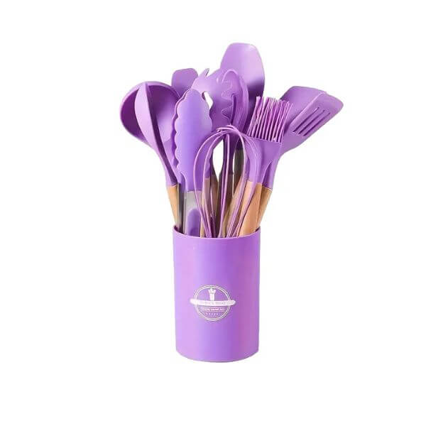 12Pcs Kitchen Utensil Set Cooking Tool Set - Purple
