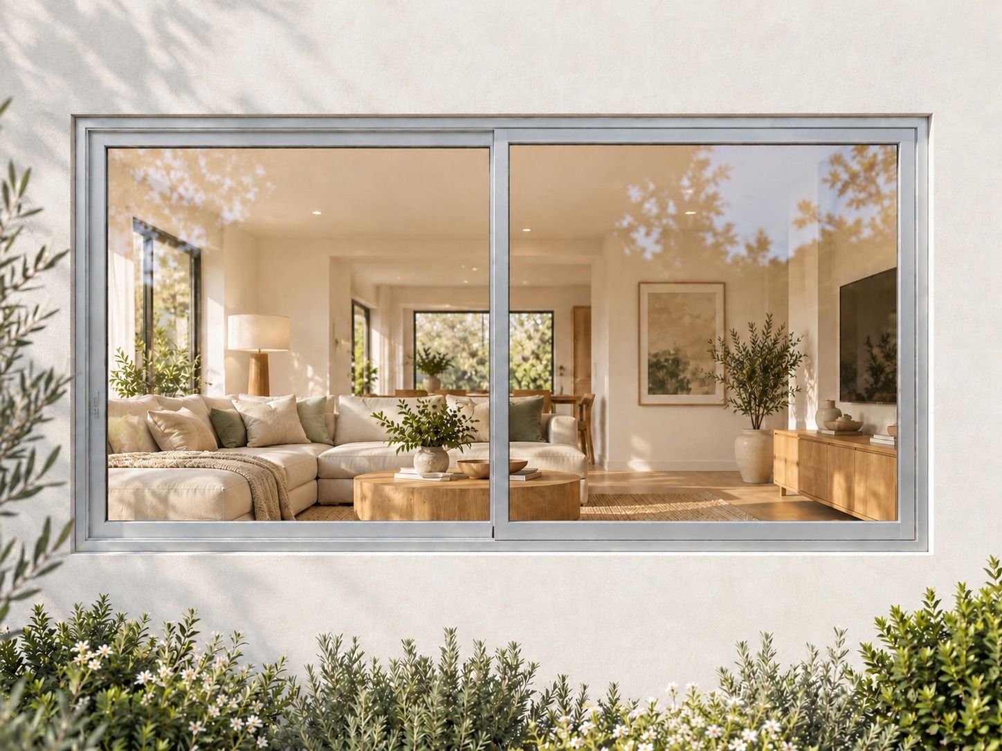 Kenzo Aluminium Sliding Window - Silver, 1500 900 mm, Two Sliding Panels