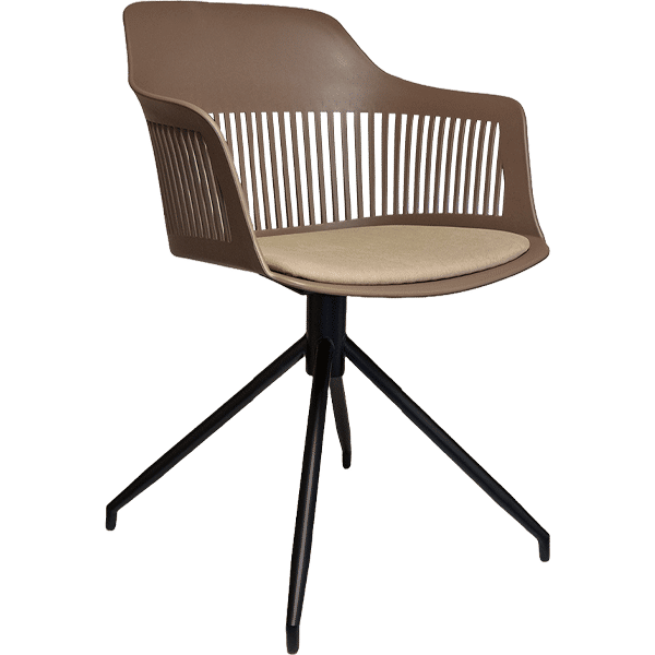 Chair Crazy Lyric Blk40 Chair - Coffee Fabric Seat