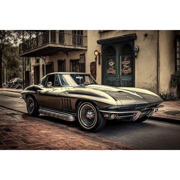 Canvas Wall Art -  Ford Mustang Iconic Vintage 1964- B1507 - [120 x 80 cm]