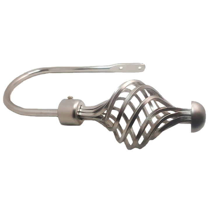 Matoc Designs Curved Curtain Tieback Arm with Swirl Finial - Silver (Pack of 2)
