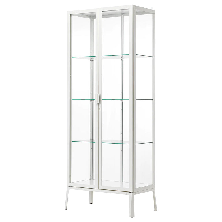 MILSBO Glass-door cabinet, White, 73x175cm