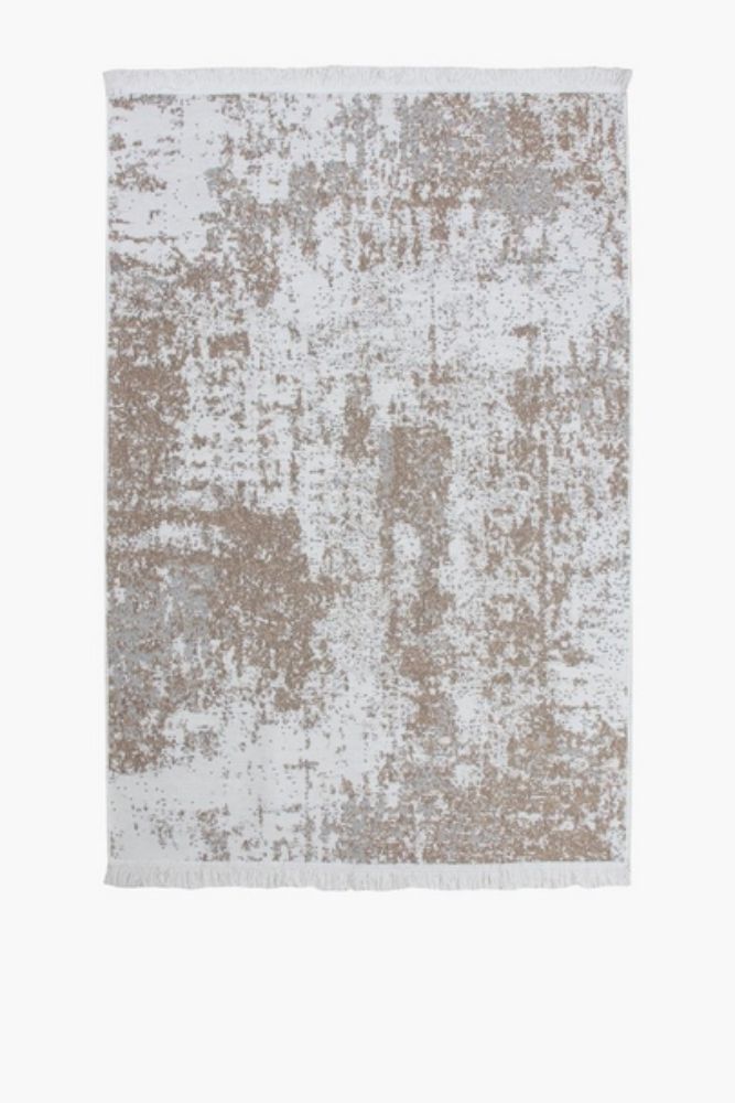 Jacquard Egoli Rug – 120x180cm, Stone Abstract Design with Tassel Detail