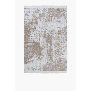 Jacquard Egoli Rug – 120x180cm, Stone Abstract Design with Tassel Detail