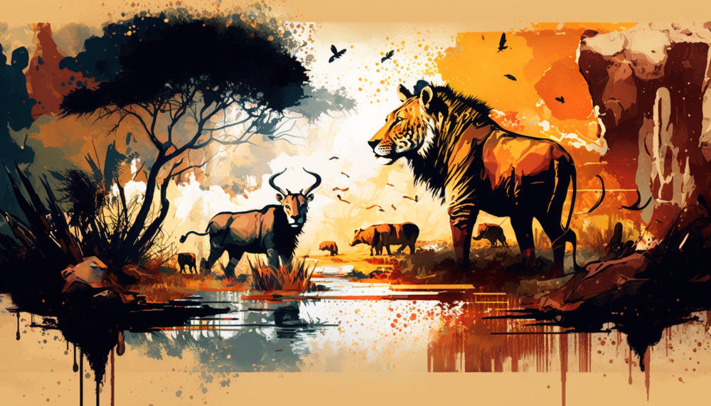 Canvas Wall Art - Canvas Wall Art –Kruger National Park Safari - B1087 - [120 x 80 cm]