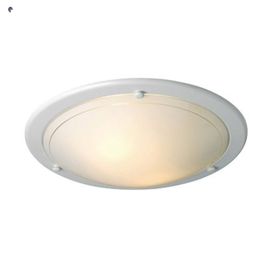 Gym Ceiling Light Satin Chrome E27 2x60w