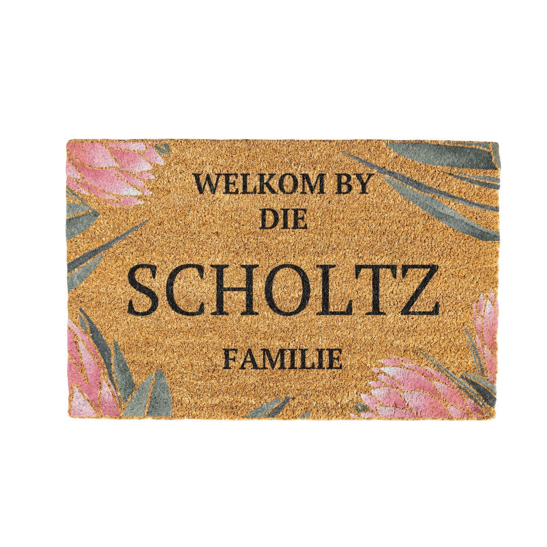 Scholtz Familie Naam Coir Doormat Design 700 x 400 mm