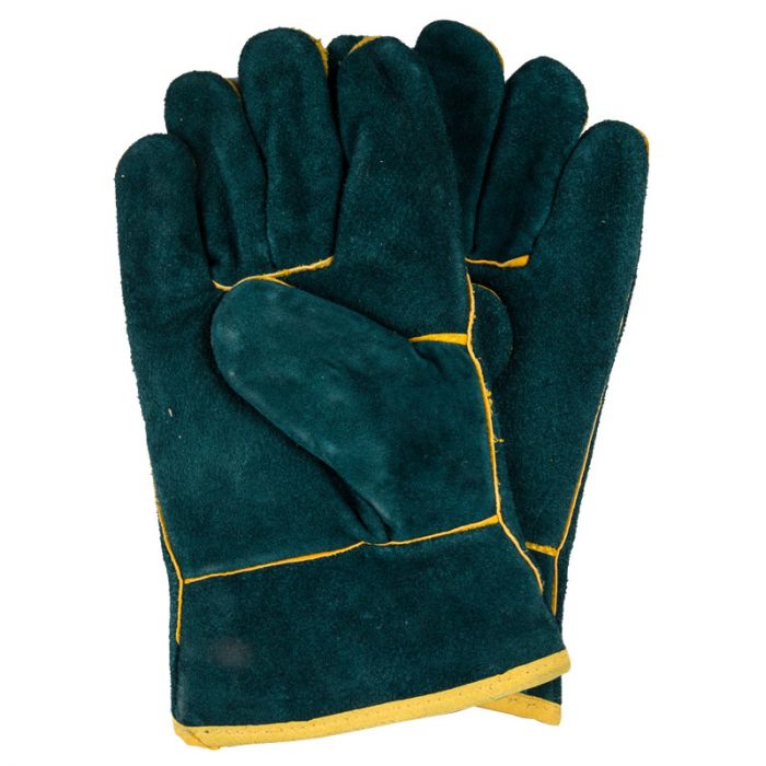 Strike-Arc - Leather Welding Glove Cuff Grey/Green 2
