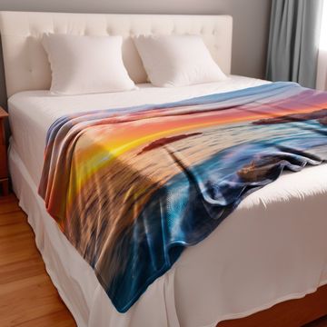 Beach Sunrise Large Light Weight Fleece