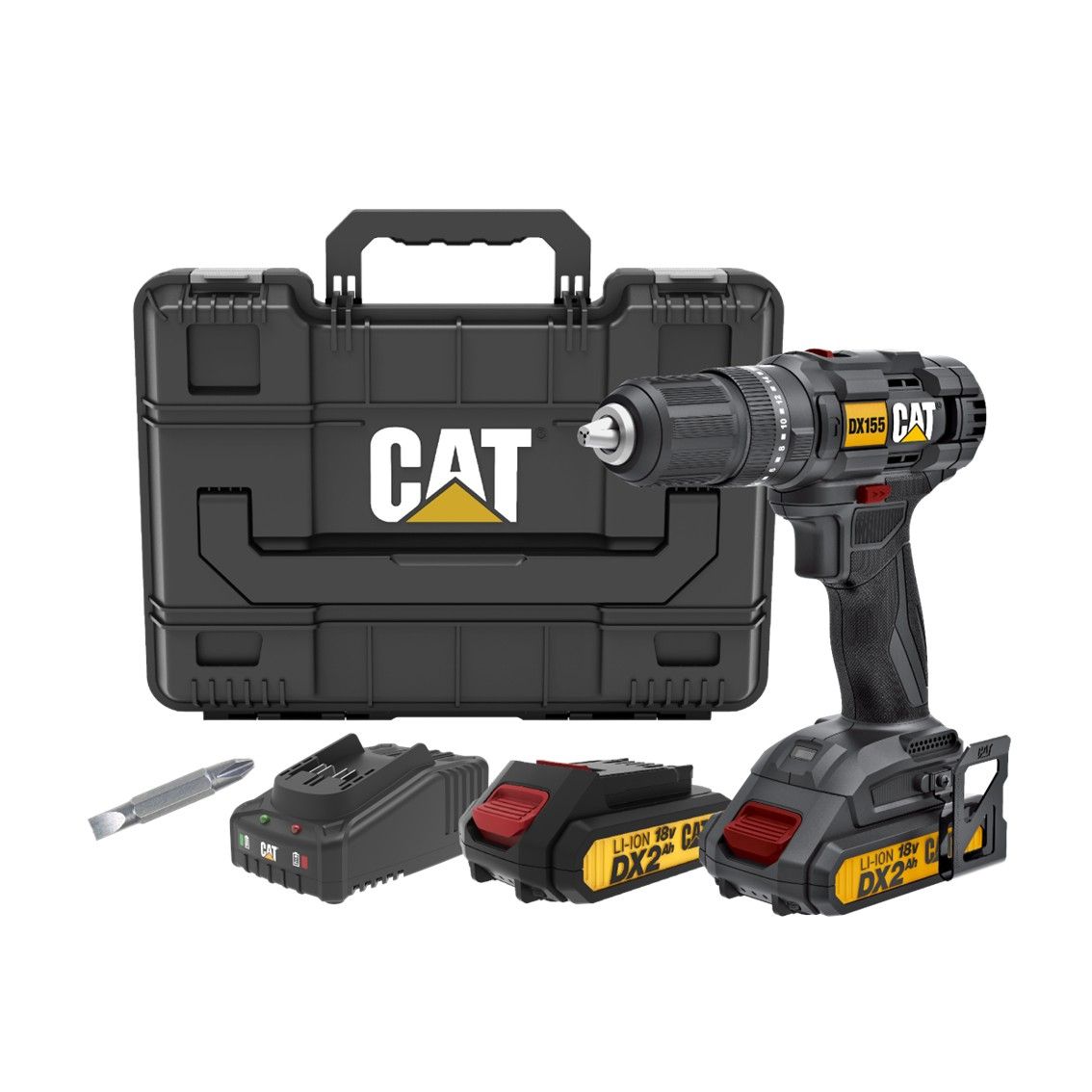 CAT Impact Drill  Brushed 50nm 2 x 2.0ah Battery + Charger
