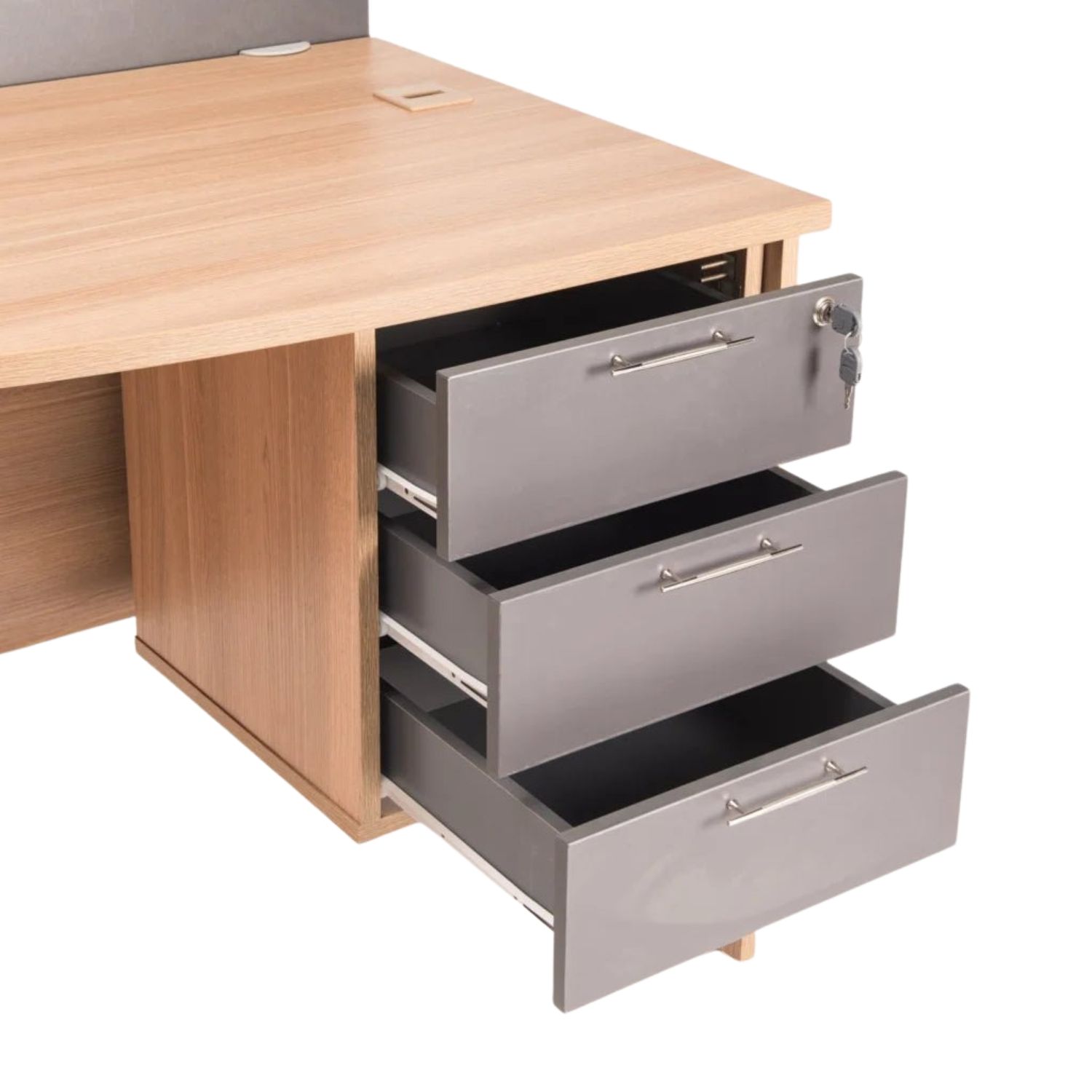 3 Drawer Office Desk Storage Unit - Oak