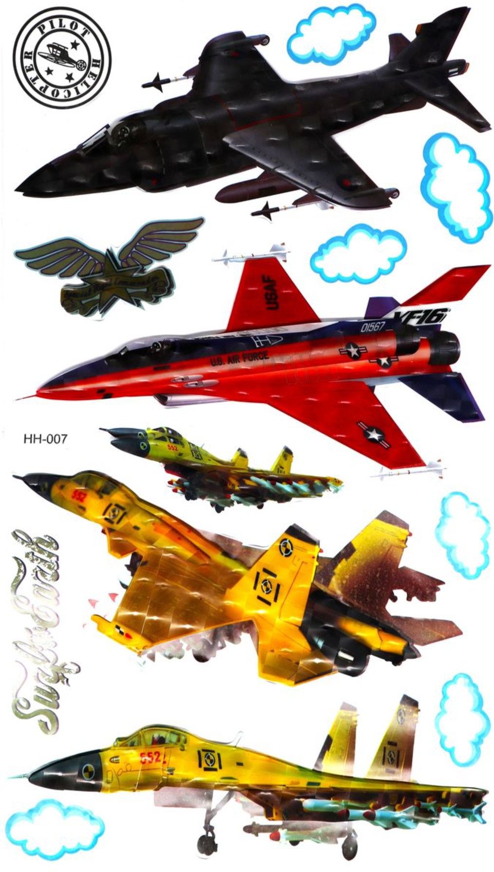 Fighter Jet 3D Wall Art Stickers
