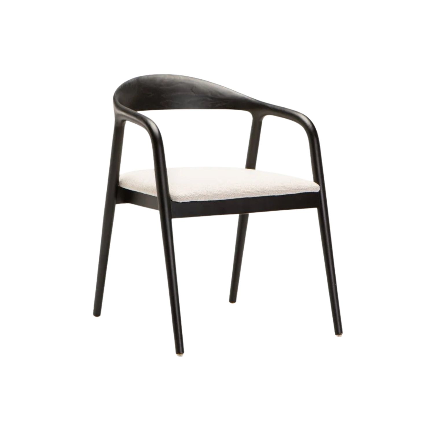 Solid Ash Wood Dining Chair - Black