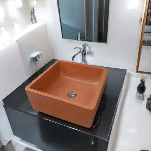 Mermaid's Pond Bespoke Terracotta Concrete Basin/Sink 39x39x16cm