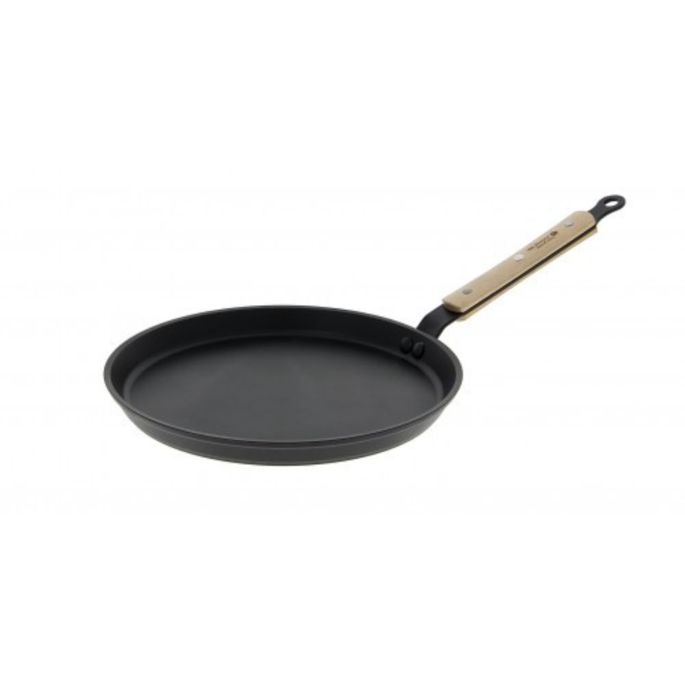 De Buyer 26cm Forged Aluminium Crêpe Pan – Reinforced Non-Stick Coating with Beechwood Handle
