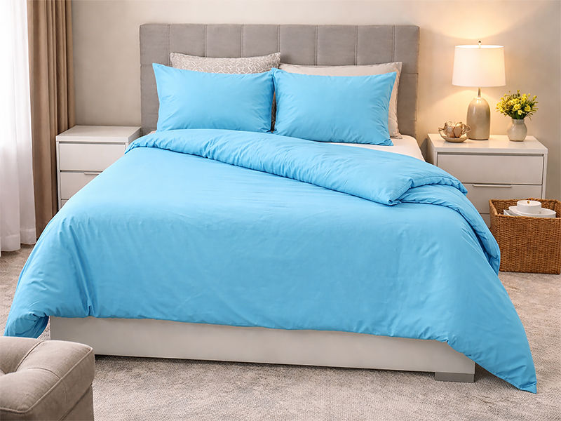 Everyday Collection Duvet Cover Set - Plain - 90GSM- (1Set) Sky Blue - Single