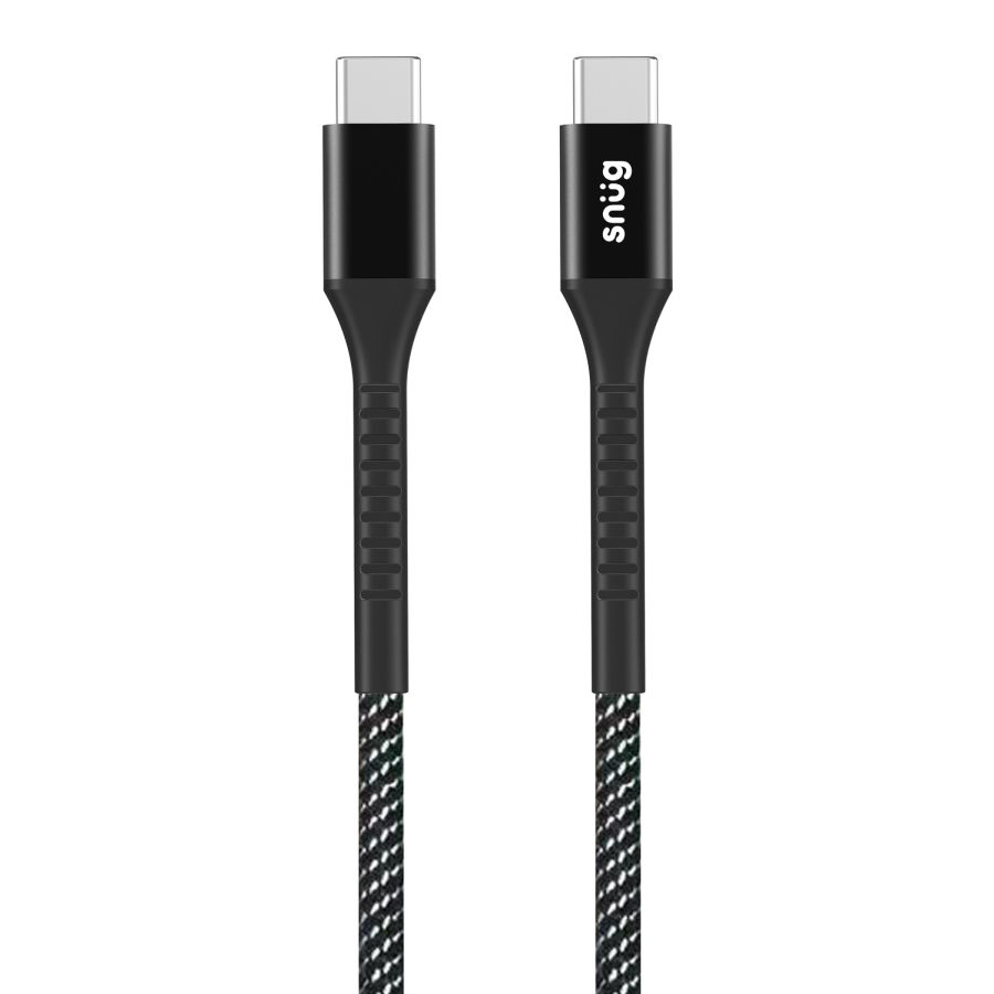Snug Nylon Braid TypeC/TypeC 60W 1.2M Cable-Black/Silver