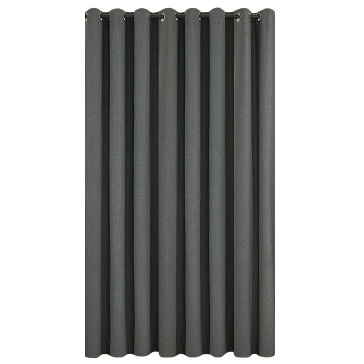 Matoc Readymade Curtain -100% Blackout -Dark Grey -Eyelet -400cm W x 253cm H