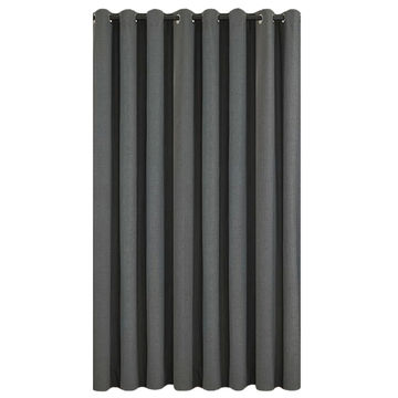 Matoc Readymade Curtain -100% Blackout -Dark Grey -Eyelet -400cm W x 253cm H