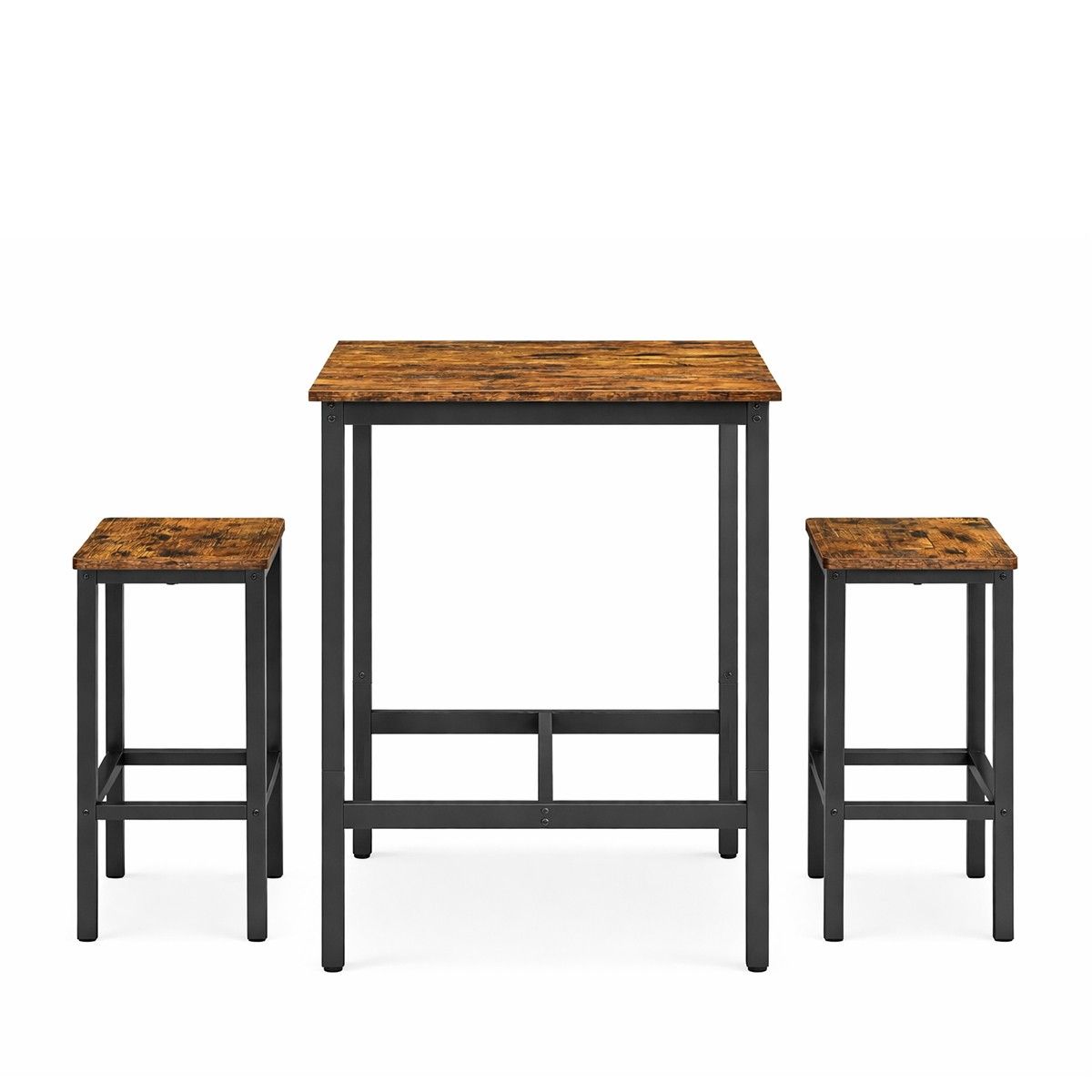 Bar Table and Chairs Set Square Table with 2 Stools Space Saving