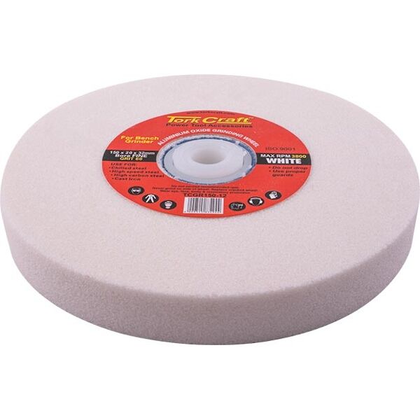 Grinding Wheel 150X20X32Mm Bore 60Gr W/Bushes For B/G White