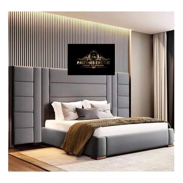 Luxury Headboard and Base - Charcoal - Queen