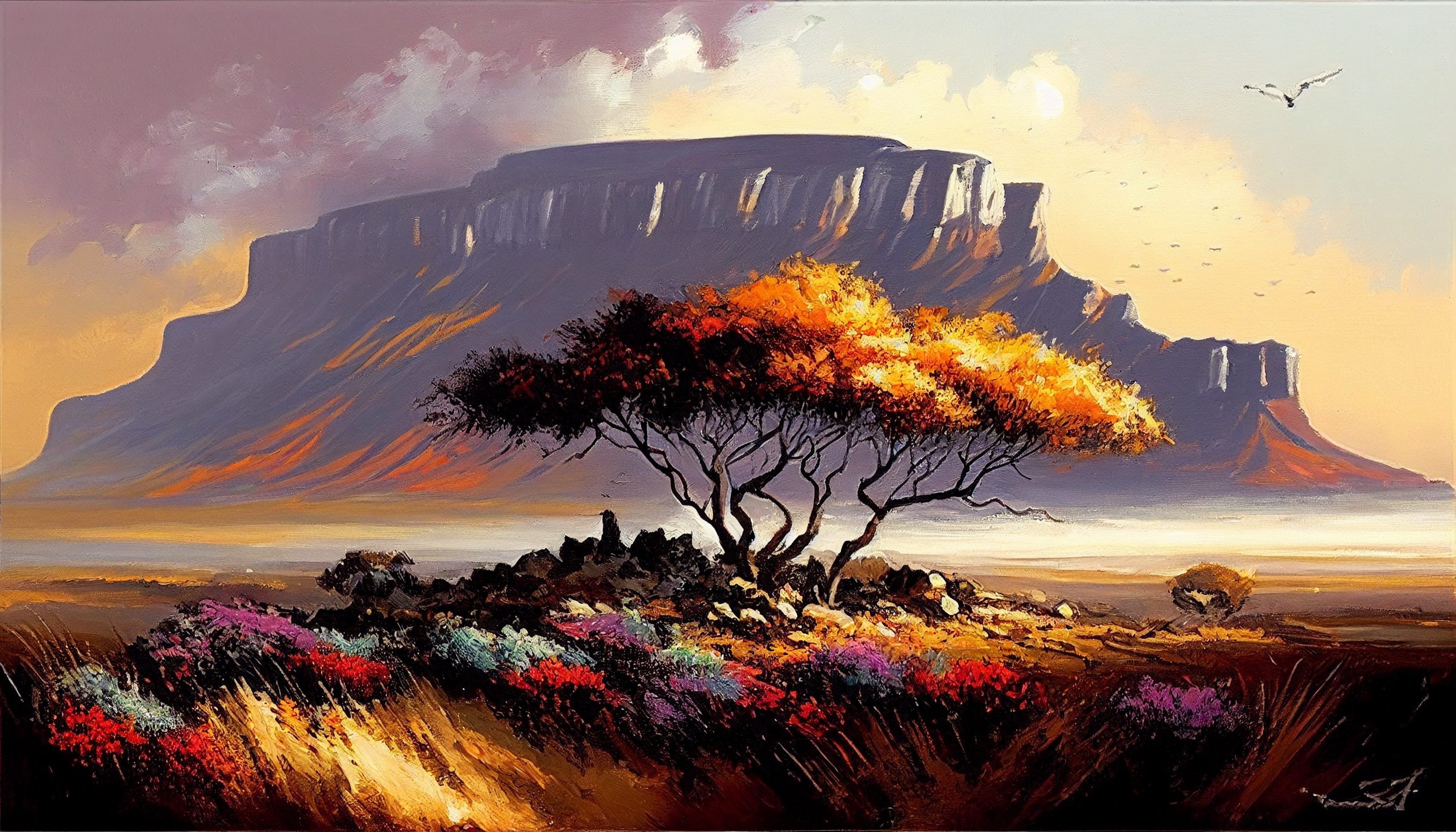 Canvas Wall Art- Table Mountain Landscape B1025