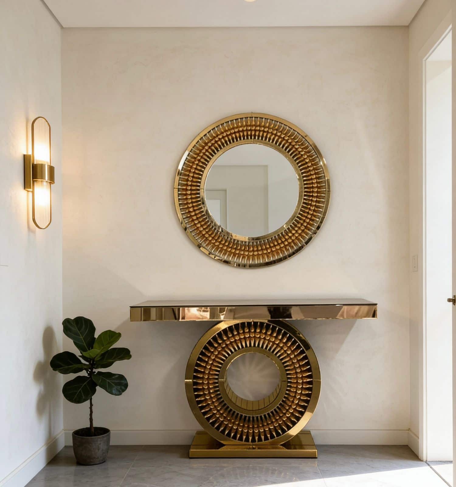 Plush “Solaris” Console & Mirror Set