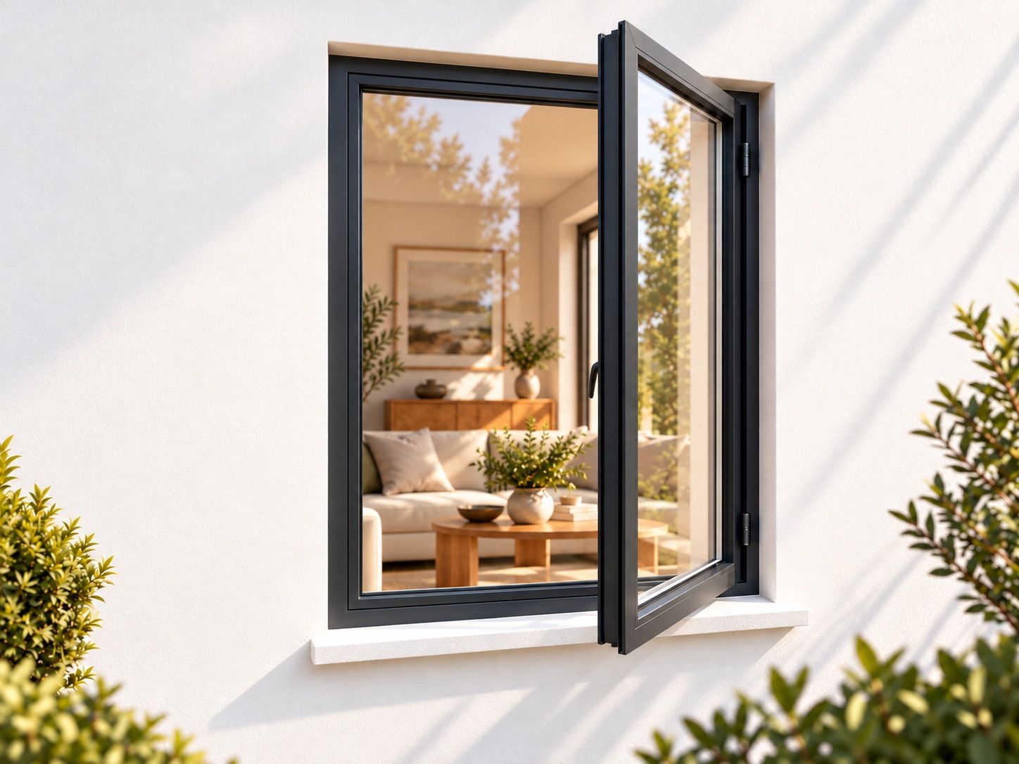 Kenzo Premium Side-Hung Aluminium Window - Charcoal, 600 900 mm, Right Side Opener