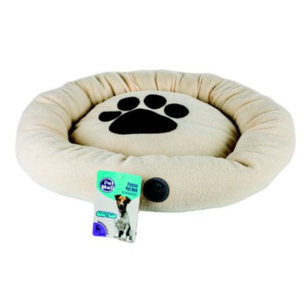Fleece Round Pet Bed 59cm Diameter - White