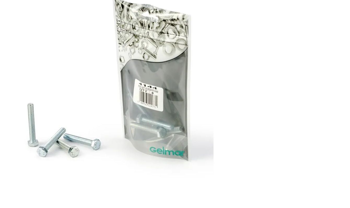 Hex Set Screw Bolts, M6 x 40mm, 4 Pieces (4 pack) BY WOODLY