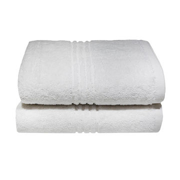 Bunty's Hotel Collection 600GSM 50x90cms Hand Towels - 02 Pc Pack - Optical White