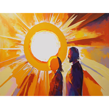 Canvas Wall Art - Canvas Wall Art: Radiant Love Light Painting  - B1348 - [120 x 80 cm]