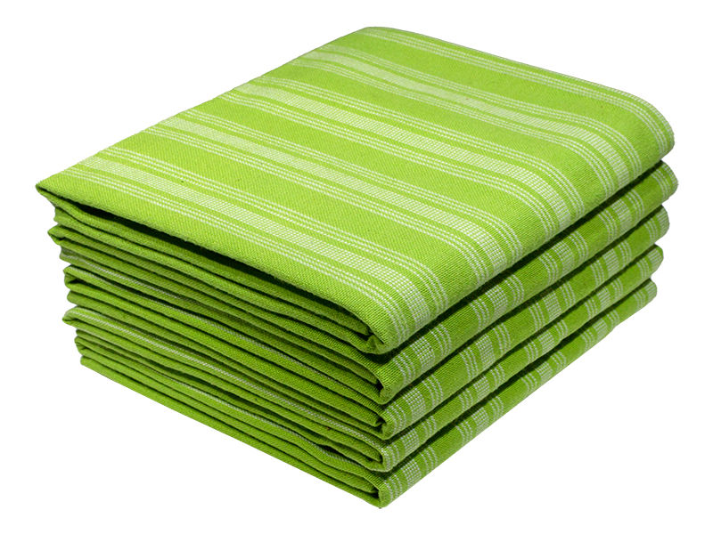 Multipurpose, Easy Fit, Absorbent Kitchen Towel - Design 2437 - 045x072cms - (05 Pc Pack) - Stripes - Jasmine Green