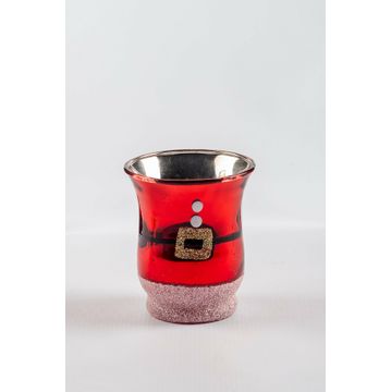 XMAS HURRICANE VASE 7.5CMX9CM