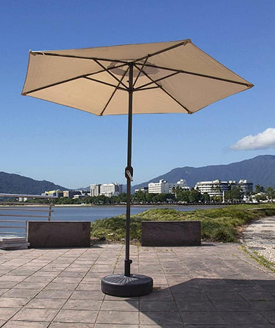 2.7M Outdoor Garden Parasol – Patio Sun Shade Umbrella with Base -BEIGE