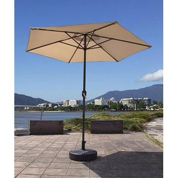 2.7M Outdoor Garden Parasol – Patio Sun Shade Umbrella with Base -BEIGE