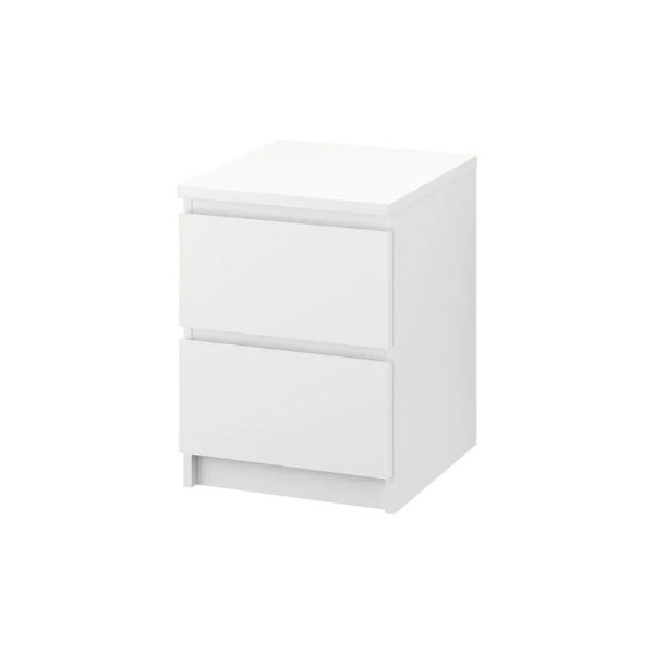 MALM chest of 2 drawers/bedside table, White