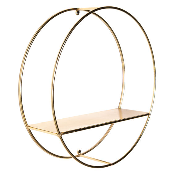 WALL SHELF - GOLD CIRCLE WITH SHELF