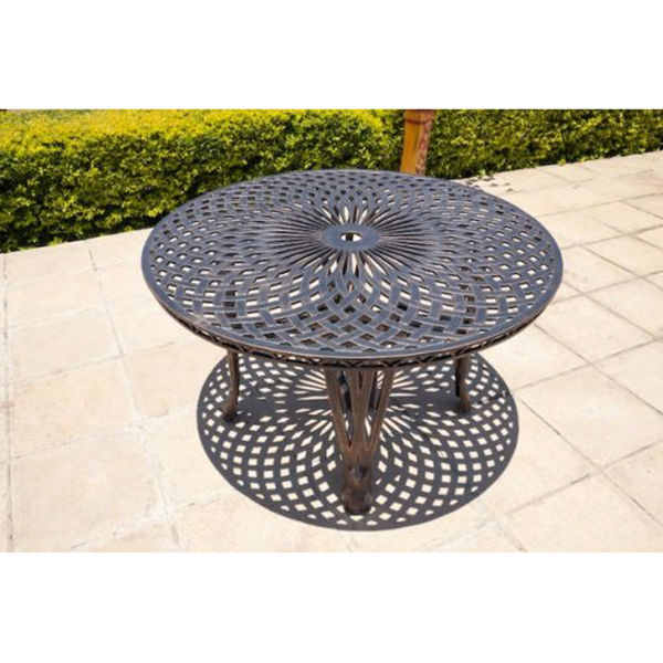 Ageless & Beautiful! Cast Aluminium Patio Table  / Garden Table / Outdoor Table King - Diamond - Round (125cm Diameter)
